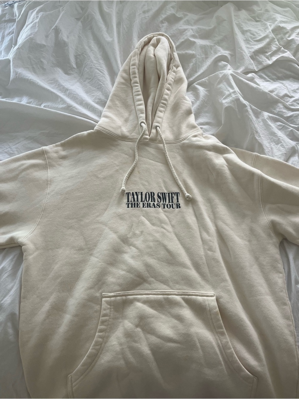 Taylor Swift Cream Crewneck Hoodie with Black Logo